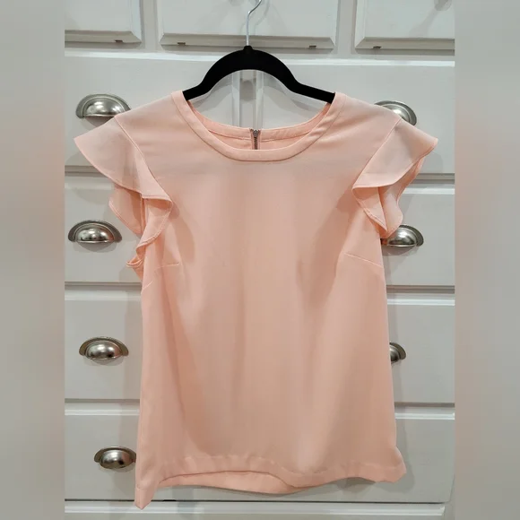 J.crew Blush Pink Ruffle Blouse - Picture 3 of 8